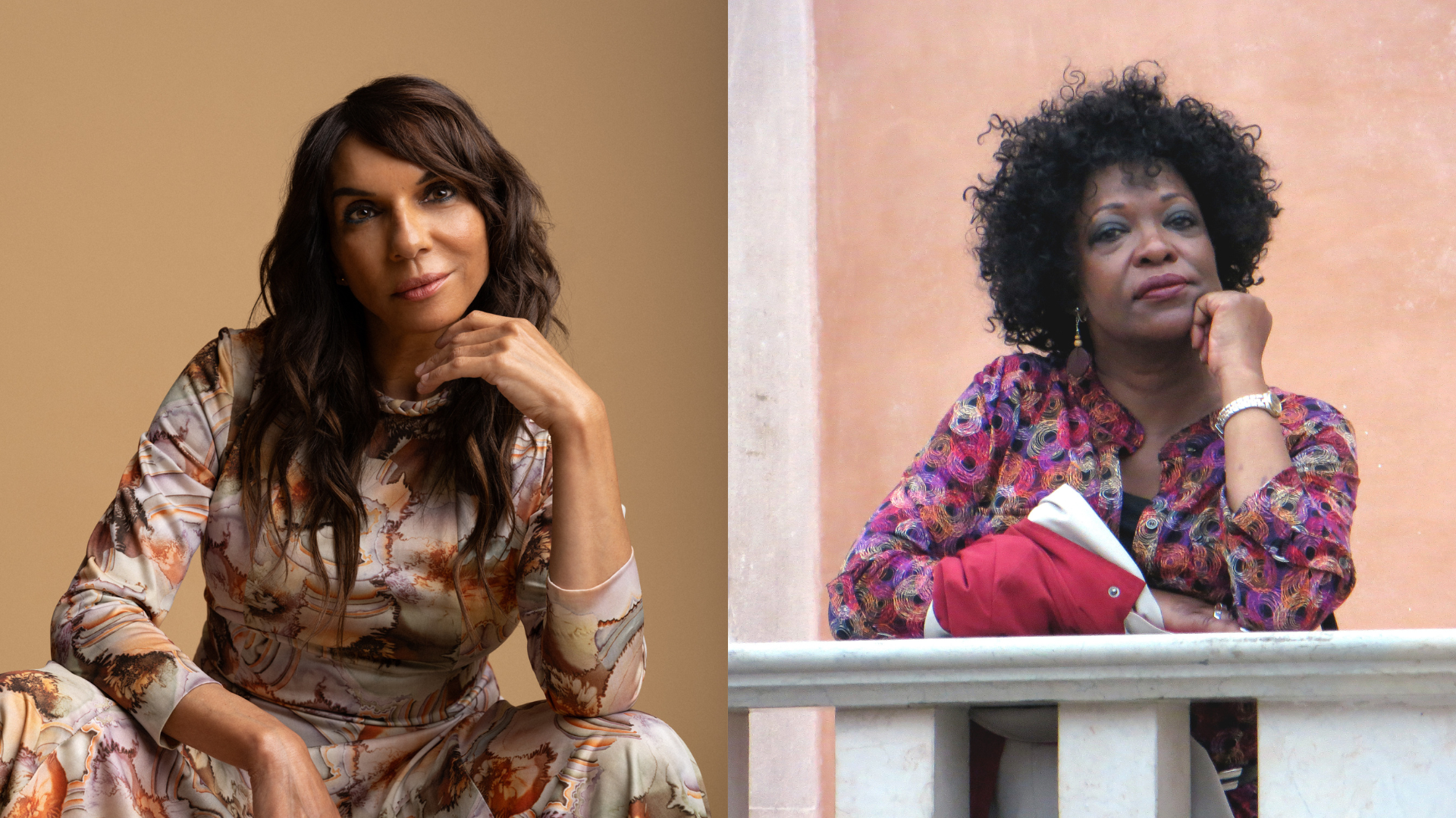 A composite image of two musical artists linked to specific performance